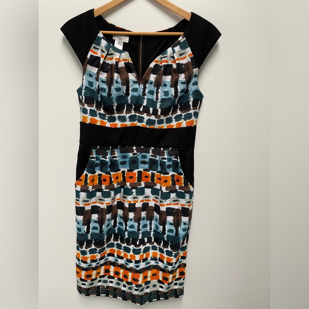 Maggy L Women’s Midi Dress Sleeveless Size:10 Muilticolor